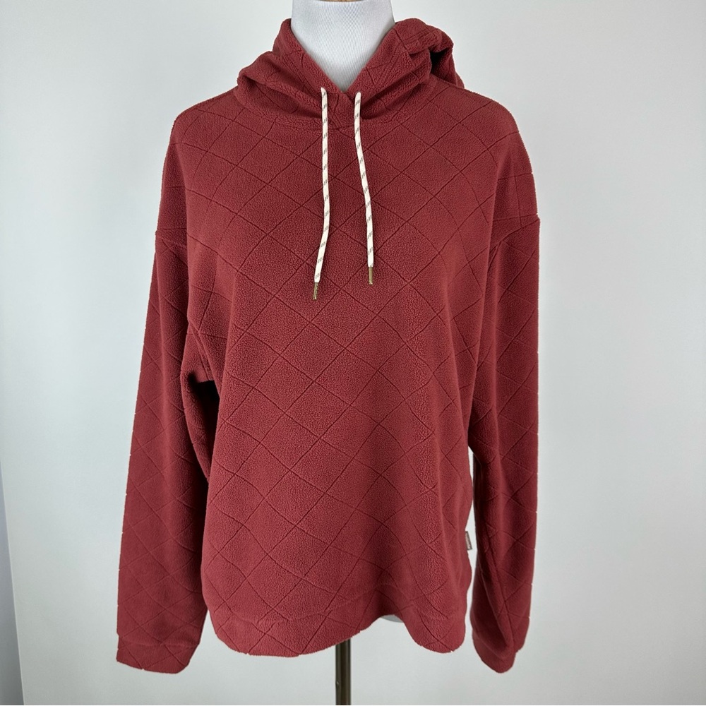 Avalanche Quilted Fleece Pullover Hoodie Sweatshirt Size Medium
